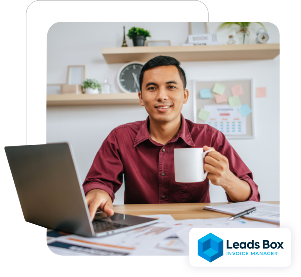 Business Man using Leads Box Invoices
